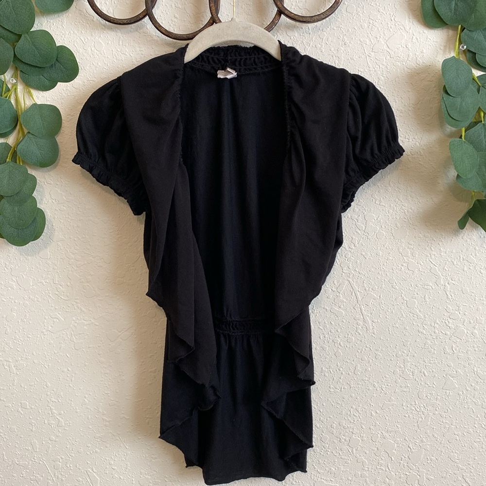 Vintage Y2K Black Whimsigoth Ruffled Cardigan✨